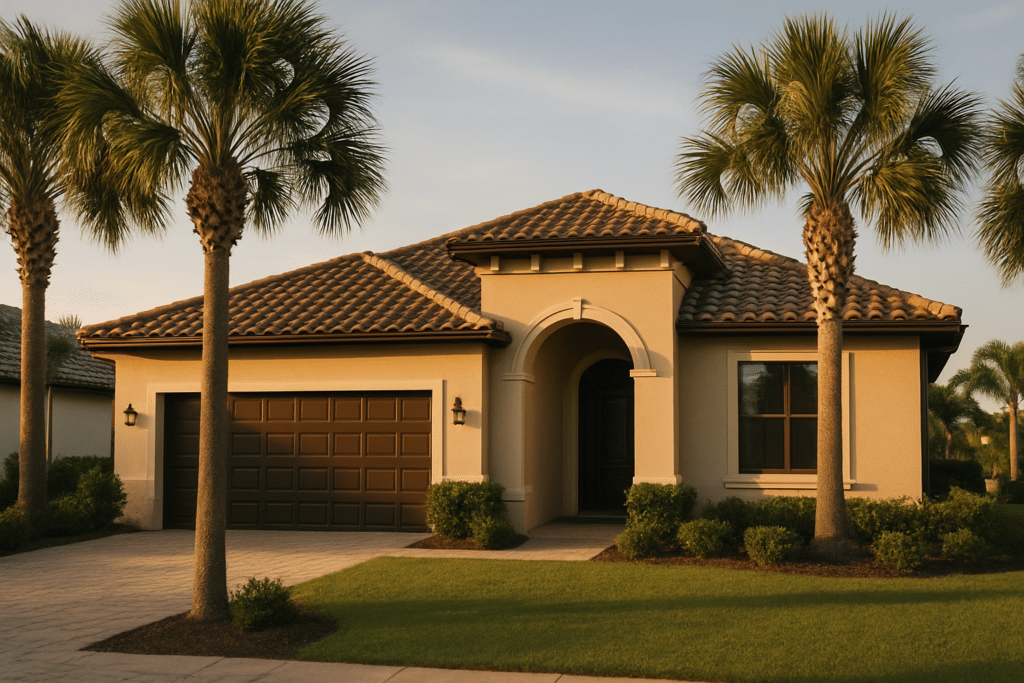 Mediterranean-style single-family home exterior in Naples, Florida