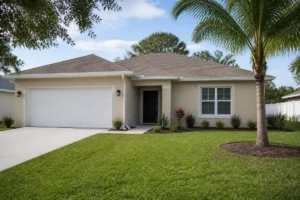 Exterior of a single-story Florida rental home