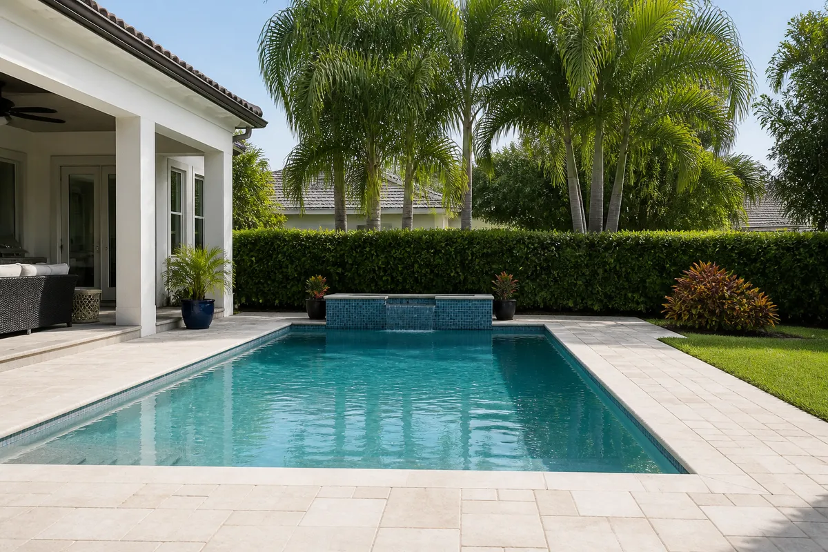 Backyard swimming pool at a Florida home